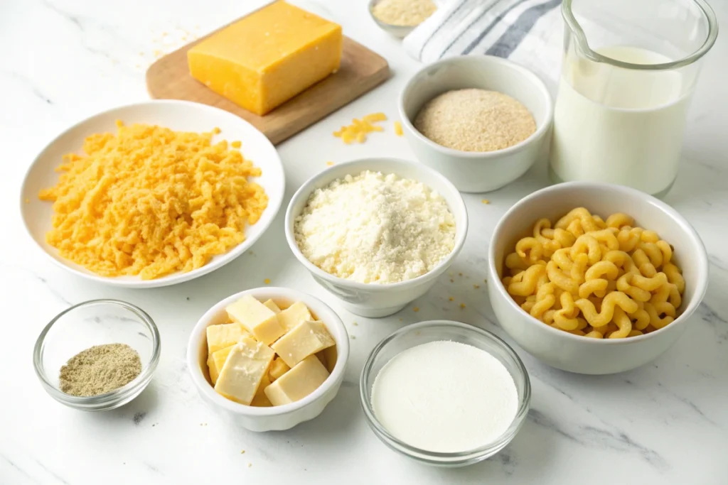 Ingredients for Tini's Mac and Cheese
