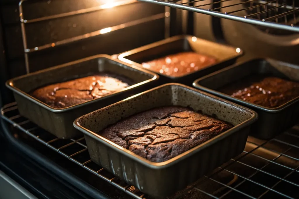 Baking tools and ingredients for brownies, including chocolate chips and vanilla.