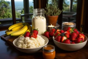 A creamy bowl of rice pudding garnished with fresh berries and a drizzle of honey, showcasing a healthy twist on this classic dessert. Is rice pudding healthy? This dish proves it can be nutritious and delicious with mindful preparation