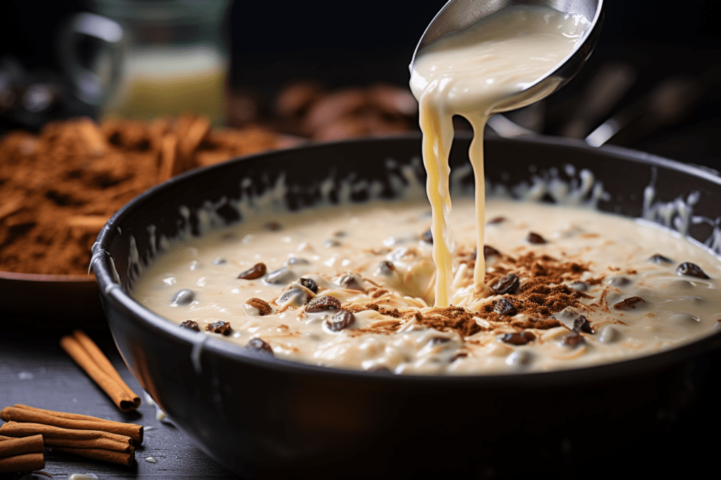 A creamy bowl of rice pudding garnished with fresh berries and a drizzle of honey, showcasing a healthy twist on this classic dessert. Is rice pudding healthy? This dish proves it can be nutritious and delicious with mindful preparation