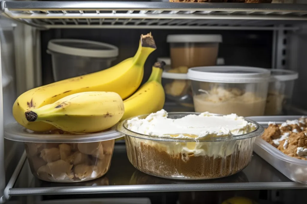 Ingredients for easy banana pudding recipe laid out in a warm, cozy kitchen setting