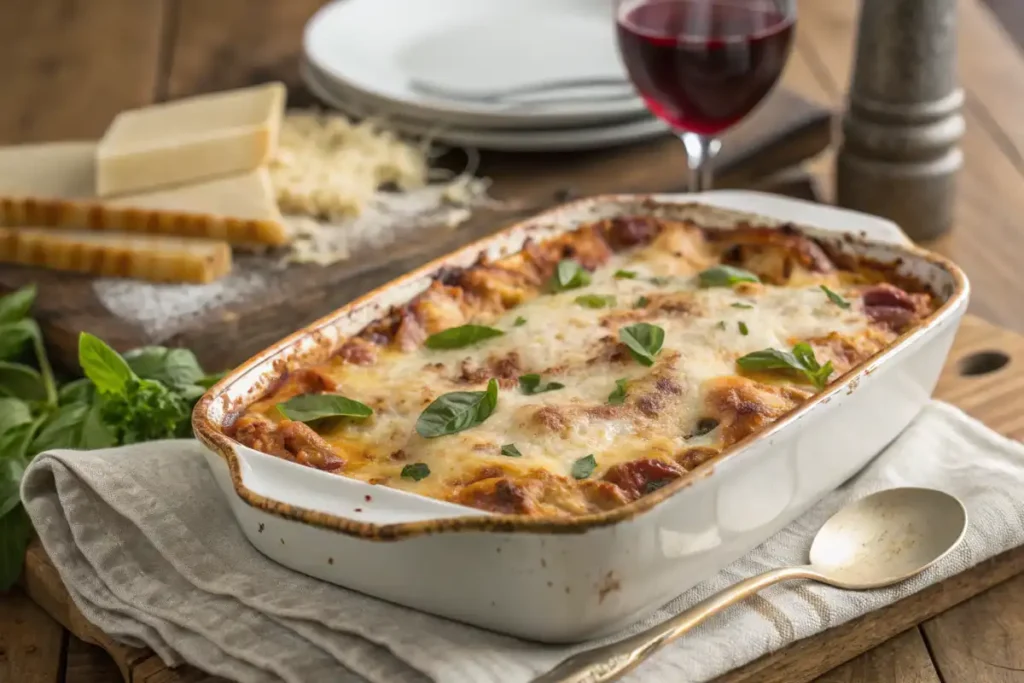 Traditional a low-carb version with zucchini noodles side by side."