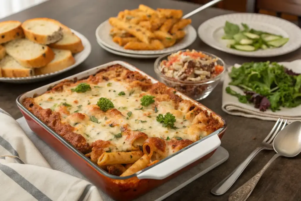 baked ziti served family-style