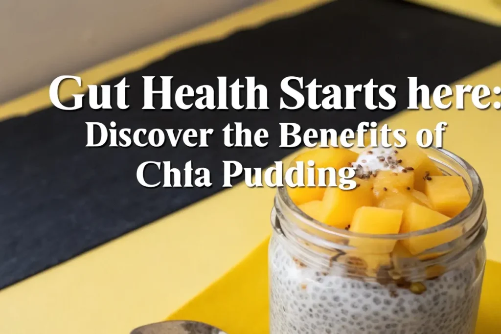 What Happens to Your Gut If You Eat Chia Pudding?: A jar of chia pudding topped with chopped mango and chia seeds.