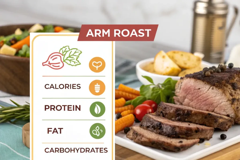 Informative Infographic Highlighting the Nutritional Facts of an Arm Roast